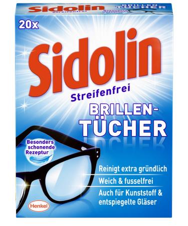 Sidolin Cleaning towels for glasses displays screens (20 pieces) glasses cleaning cloths cleanly and lint -free ideal for on the go