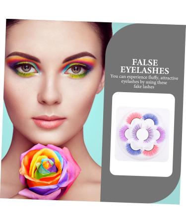 minkissy 4 Pairs Colorful 3d False Eyelashes 4 Pairs for Stage Makeup Mixed Color Soft Imitation Eyelashes (-10) 3d Fake Lashes Fake Eyelashes Colored False Eyelashes Miss Curly - Buy Online on GoSupps.com