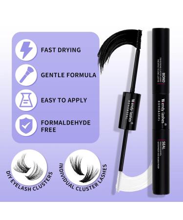 DIY LASH Extensions Set - Cluster Lashes Kit 0.07 D Curl (12-16mm) | Increasing Bond & Seal | Wimpern Extensions (60/80 Kit) - Buy Online on GoSupps.com