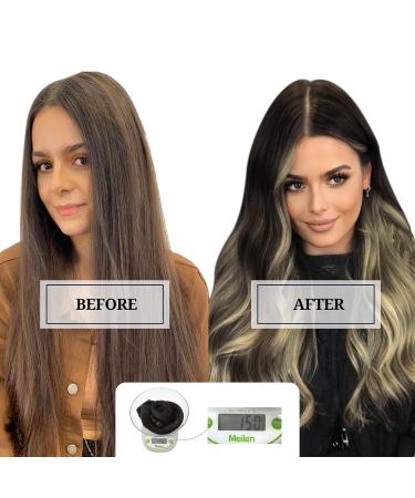 Doores Real Hair Extensions Clip In - Balayage Natural Black to Light Blonde 35cm (14 inch) 150g Remy Human Hair 9 Pieces Thick & Luxurious - Buy Online on GoSupps.com