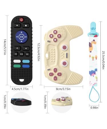 X-KIDS 4-Pack Silicone Baby Teething Toys - Remote Control & Gamepad Teether Set with Pacifier Clips - Buy Online on GoSupps.com
