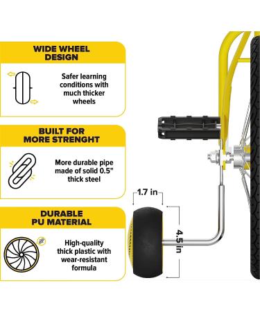 Ultraverse Kids Bike Training Wheels - Wide Silent Wheels - Yellow Kit for 20 Single Speed Bicycles - Stabilizers for Girls & Boys - Buy Online on GoSupps.com