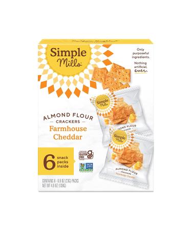 Simple Mills Almond Flour Crackers - Farmhouse Cheddar, Gluten-Free Snack Packs (3 Count) - Corn & Soy Free - Buy Online on GoSupps.com