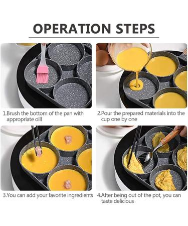 Oikabio Pancake Pan Eggs Pancake Frying Pan Non-Stick Fried Egg Burger Pan 4 Holes Crepe Pan for Breakfast Eggs Kitchen Utensils - Buy Online on GoSupps.com