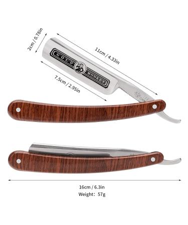 Gold Monkey-777 Straight Razor for Men - Stainless Steel Manual Shaving Razor with Natural Wood Handle | Vintage Barber Shaving Experience - Buy Online on GoSupps.com