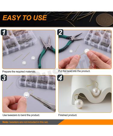 Rustark 2200pcs Jewelry Head Pins Assortment Kit - 4 Size 5 Colors Flat Head Findings for Earrings DIY Crafts - Buy Online on GoSupps.com