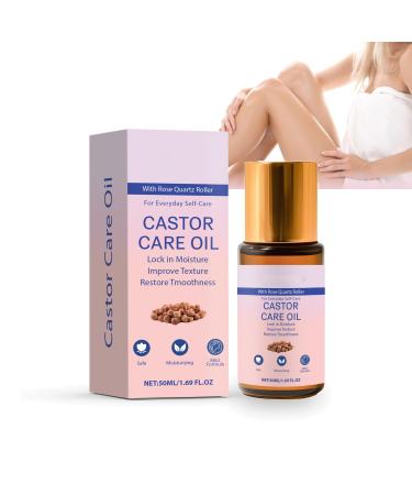 Huile de castor organique avec bille de quartz rose pure press e froid huile capillaire naturelle pour les yeux soin des sourcils roll-on nourrissant pour le visage les cuticules la barbe du 1 pi ce.