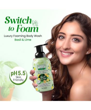 Buy Bryan & Candy Luxury Foaming Body Wash - Pentavitin Pro Vit B5 Argan Oil Aloe Vera | pH 5.5 | All Skin Types | 400ml (Basil & Lime) - International Shipping Available - Buy Online on GoSupps.com