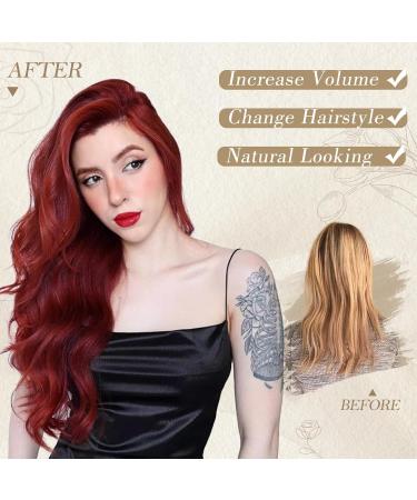 Buy BARSDAR Long Wavy Red Wig - 66cm Middle Parting Curly Lace Front - Heat-Resistant Synthetic Hair for Women | Perfect for Daily Party Cosplay & Halloween - Buy Online on GoSupps.com