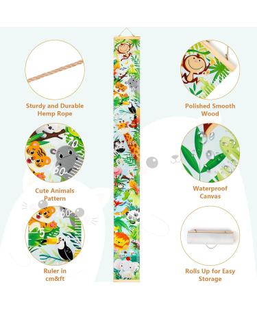 HIFOT Kids Growth Chart - Animal Zoo Canvas Wall Hanging Ruler for Boys Bedroom Decor | 74.8'' x 7.87 - Buy Online on GoSupps.com