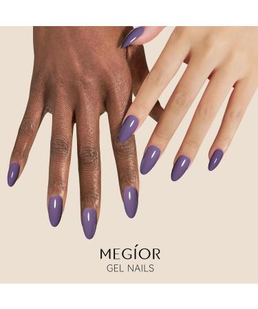 MEGIOR Purple Gel Nail Polish 15ml Gray Purple Gel Polish High Gloss Soak Off UV LED Nail Gel Polish for Nail Art Manicure Salon DIY Home Gift for Girls Grape Purple - Buy Online on GoSupps.com