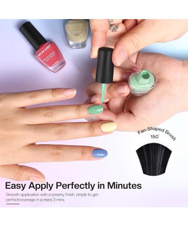 Morovan Nail Polish Set Fingernail: 10 Macaron Colors 2pc Base Top Coat Summer Popular Nail Polish Collection Regular Nail Polish Toenail Manicure Kit Gifts for Women Girls - Buy Online on GoSupps.com