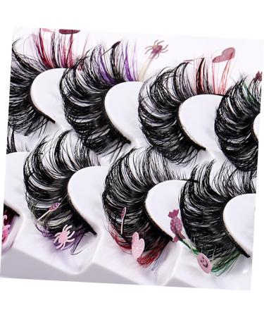 minkissy 7 Pairs False Eyelashes Fluffy Eyelashes Colored Eyelashes Fake Lashes Women Lashes with Color Lash Extension Fake Eyelash Individual Lashes Dense Extend Artificial Fiber - Buy Online on GoSupps.com