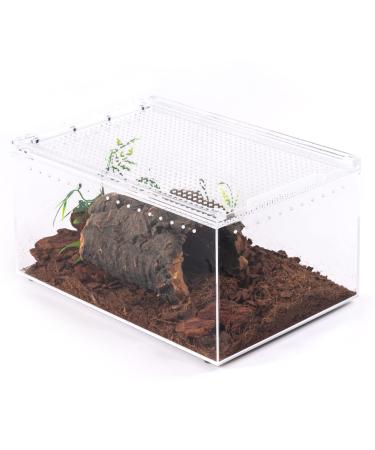 Reptile Acrylic Enclousure Tank Full View Thickened Box for Tarantula Praying Mantis Spider Terrarium 11.8*7.9*5.9inch