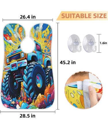 Colorful Dog Paw Prints Beard Bib Apron | Hair Catcher for Men | Perfect Father's Day & Christmas Gift for Dad | Includes 2 Suction Cups - Buy Online on GoSupps.com