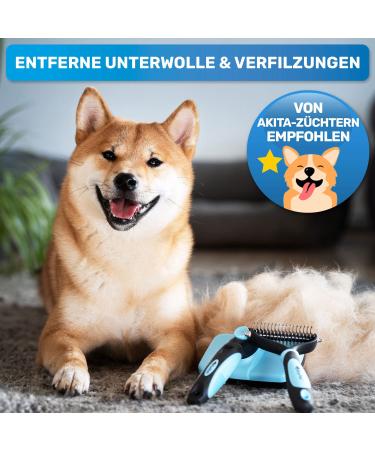 Bluepet Dog & Cat Brush for Long-Haired Pets - Undercoat & Knot Dematter Tool - 2023 Model with Cleaning Button - Ideal for Daily Use - Buy Online on GoSupps.com