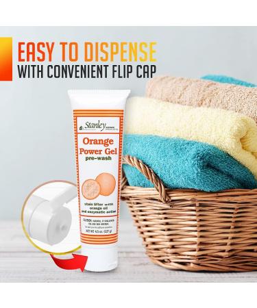 Stanley Home Products Orange Power Gel - Instant Laundry Stain Remover for Tough Stains | Cleans & Deodorizes Fabrics | 4.5 oz - Buy Online on GoSupps.com