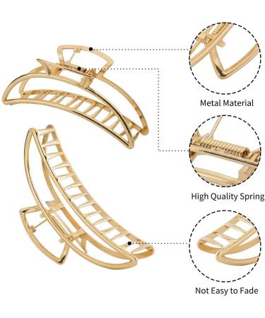 7-Piece Large Gold Metal Hair Clips for Women & Girls - Non-Slip Qveeetry Hair Accessories for Thick & Thin Hair - Buy Online on GoSupps.com
