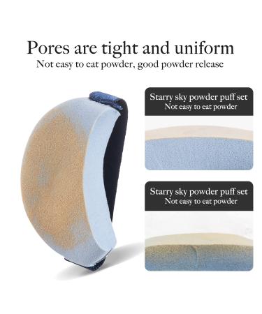 AJOKE 7Pcs Triangle & Round Powder Puff Set for Liquid Foundation - Starry Sky Series - Buy Online on GoSupps.com