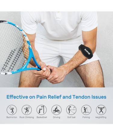 Rakiie Ellenbogen-Bandage for Tendonitis | Adjustable Tennis & Golfer's Elbow Support for Men & Women - Blue - Buy Online on GoSupps.com