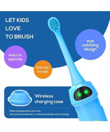 Elifloss Kids Electric Toothbrush - 2 Modes, Memory, 2 Min Timer, IPX7 Waterproof, Rechargeable, Fun&Easy Clean - Ages 3-12, Blue - Buy Online on GoSupps.com