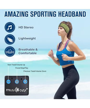 Musicozy Bluetooth 5.2 Headband Sports Sleep Headphones - Wireless Music Eye Mask Earbuds for Side Sleepers - IPX6 Waterproof & Pack of 2 - Buy Online on GoSupps.com