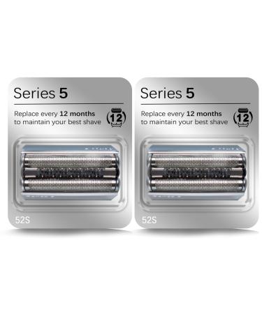 2P Series 5 Replacement Head 52S for Braun Electric Shaver S5 Wet and Dry Replacement Head Compatible with Braun Series 5 Replacement Foil and Cutter 52S Replacement Head Fit 5190cc 5090 5020