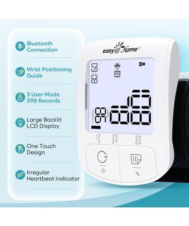 Bluetooth Wrist Blood Pressure Monitor: Easy Home Accurate Automatic Blood Pressure Machine for Home Use - Portable with Backlit Display & Adjustable 5.3-8.5 inch Large Cuff - Irregular Heartbeat Monitoring & Unlimited Memory in the App - Buy Online on GoSupps.com