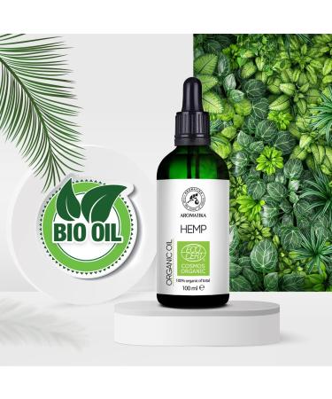 Hemp Oil Organic 100ml - Hemp Seed Oil Cold Pressed - Vegan - 100% Natural - Hemp Oil Extract in Light Protection Glass Bottle - Organic oil for Skin Care - Hair Care - Buy Online on GoSupps.com