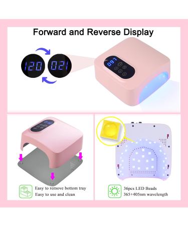 Buy 72W Cordless LED Nail Lamp - Rechargeable Gel UV Light for Home & Salon | Portable Nail Dryer with 4 Timer Settings - Perfect for Professional Nail Art - Buy Online on GoSupps.com