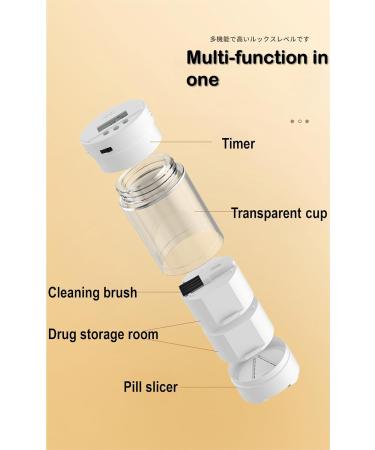 Buy Multifunctional Pill Crushers & Splitters - Portable Pill Cutter Grinder with Timer & Organizer | White - Buy Online on GoSupps.com