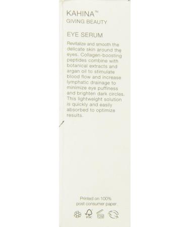 Kahina Eye Serum - Reduce Dark Circles Puffiness & Fine Lines - Fast-Absorbing Anti-Aging Formula - 0.5 fl oz - Made in USA - Buy Online on GoSupps.com