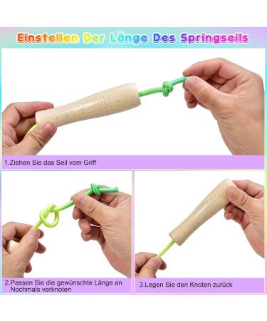 Buy Donluhu Premium Adjustable Jumping Rope for Kids - 260cm Cotton Rope & Wooden Handle - Perfect Fitness Gift for Boys and Girls - Buy Online on GoSupps.com