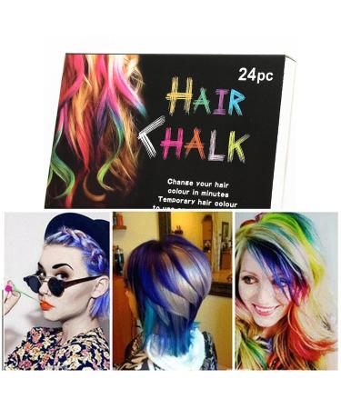 CHSEEO 24 Colors Washable Hair Chalk for Kids - Non-Toxic Pink Blue White Black & More - Perfect for Teens & Cosplay - Buy Online on GoSupps.com