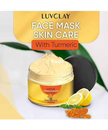 Turmeric Clay & Vitamin C Face Mask for Women - Deep Cleansing, Anti-Aging, Hydrating - Buy Online on GoSupps.com