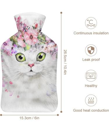 Buy White Cat Plush Hot Water Bottle | Hand Warmer for Adults & Children - 26.5x15.3cm | International Shipping - Buy Online on GoSupps.com