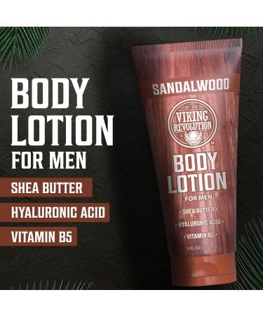Viking Revolution Sandalwood Deodorant for Men and Sandalwood Body Lotion for Men - Aluminum Free with Shea Butter and Tapioca Starch - Mens Lotion with Shea Butter and Hyaluronic Acid (2.65oz + 8oz) - Buy Online on GoSupps.com