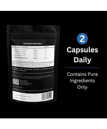 Magnesium Glycinate 4-in-1 Complex with Bisglycinate Citrate Malate and Oxide- Superior Absorption - 60 Vegan Capsules - for Sleep & Muscle Function - Buy Online on GoSupps.com