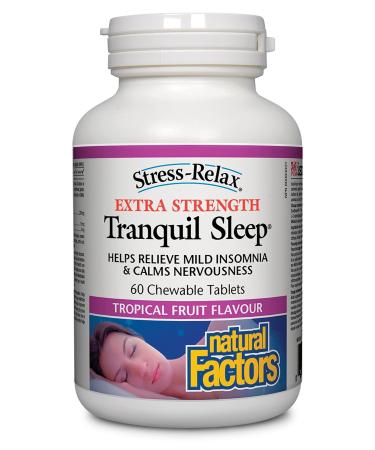 Natural Factors Stress-Relax Extra Strength Tranquil Sleep 60 Chewable Tablets