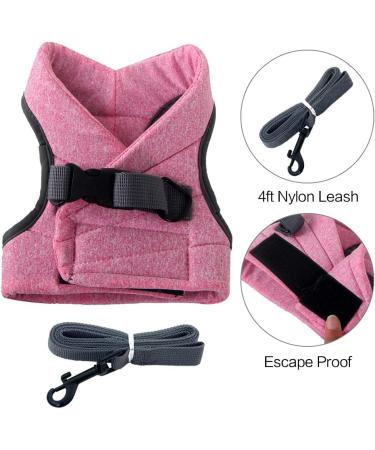 Lianzimau Adjustable Soft Cat Dishes & Ultra-Light Running Vest for Kittens - Escape Protection Padded Pink (1 Pack) - Buy Online on GoSupps.com