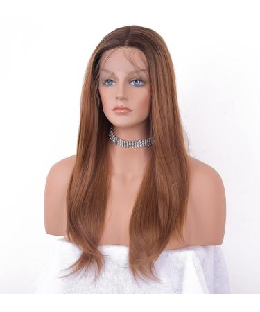 Vebonny Ombre Auburn Wigs for Women - 20 Glue-Free Synthetic Lace Front Wig in Brown Copper-Red #020 - Buy Online on GoSupps.com