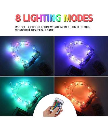 Adjustable Remote LED Hoop Light for Basketball Rim - 16 Color Waterproof Super Bright Lights, Ideal for Kids Night Play and Training - Buy Online on GoSupps.com