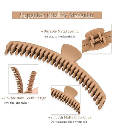 Hold Everything Hair Claw Clips - Strong Non-Slip Clips for Thick and Thin Hair - 6 Colors, Double Row Teeth - 52 Teeth - Buy Online on GoSupps.com