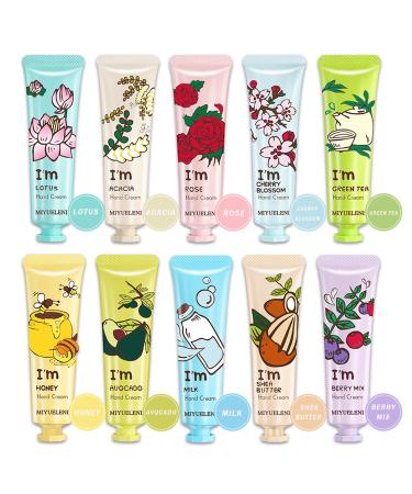 10 Pack Hand Cream Bulk Gifts for Women Bridesmaid Gifts Party Favors Stuff for Teen Girls Natural Fragrance Mini Lotion Travel Size Moisturizing Nourishes Hand Lotion Cream for Dry Cracked Hands