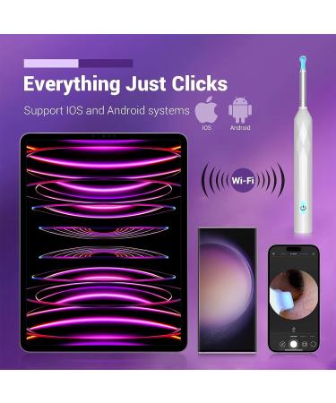 Wireless Ultra-HD Ear Wax Removal Kit with Light | Skin-Friendly Ear Cleaning Tool | 7 Ear Picks Included | Glacier White - Buy Online on GoSupps.com