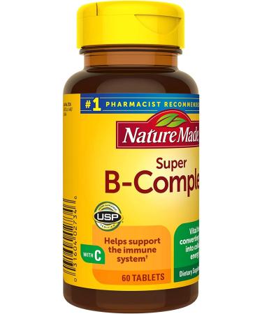Nature Made Super B Complex with Vitamin C and Folic Acid - 60 Tablets for Cellular Energy Support - Buy Online on GoSupps.com