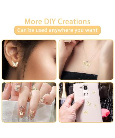 Buy Butterfly Nair Charms 40Pcs - Gold Alloy Nail Art Decorations with 7 Styles of 3D Bow Gemstones & Double Layer Designs - Buy Online on GoSupps.com