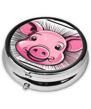 Buy Pink Pig Metal Pill Box - Mini Travel Medicine Organizer for Purse & Pocket - Buy Online on GoSupps.com