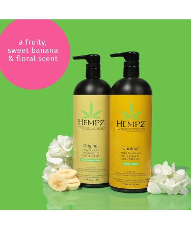 Hempz Original Herbal Shampoo & Conditioner Liters Duo Set - 33.8 fl oz - Moisturizing, Nourishing Formula - Buy Online on GoSupps.com