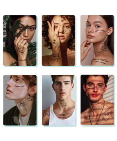 Waterproof Temporary Tattoos - Realistic Fake Tattoos for Adults & Kids - 90 Sheets with Inspirational Words, Wild Flower Bouquets - Body Stickers for Men and Women - Buy Online on GoSupps.com